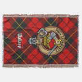 Clan Wallace Crest over Tartan スローブランケット (正面)