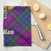 Clan Wardlaw Crest over Tartan キッチンタオル (四つ折り)