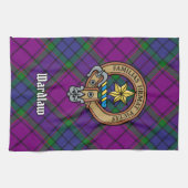 Clan Wardlaw Crest over Tartan キッチンタオル (横)