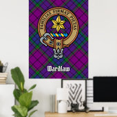 Clan Wardlaw Crest over Tartan ポスター (ホームオフィス)