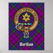 Clan Wardlaw Crest over Tartan ポスター (正面)
