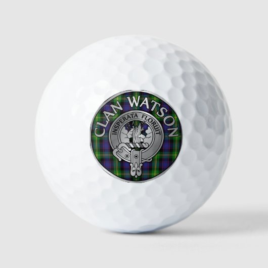 Clan Watson Crest & Tartan ゴルフボール (正面)