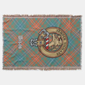 Clan Wilson Crest over Ancient Tartan スローブランケット (正面)