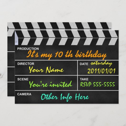 clap cinéma 招待状 (正面/裏面)