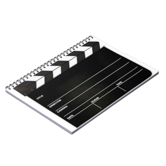 Clapboard Slateのディレクターの螺線形ノート ノートブック (左側)