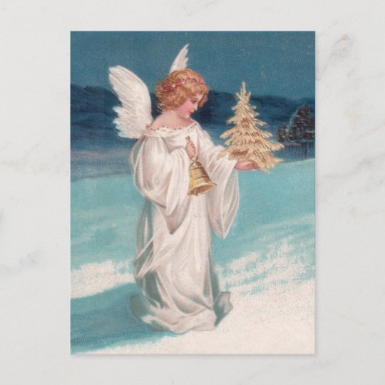 Clapsaddle 鐘とのクリスマスの天使 シーズンポストカード Zazzle Co Jp