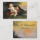 Clapsaddle: きのこの小さい天使 名刺 (正面/裏面)