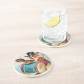 Clapsaddle: ウサギをドラムをたたくこと コースター (側面)