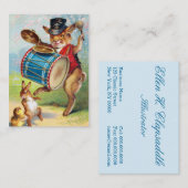 Clapsaddle: ウサギをドラムをたたくこと 名刺 (正面/裏面)