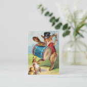 Clapsaddle: ウサギをドラムをたたくこと 名刺 (スタンド正面)