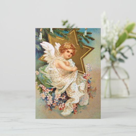 Clapsaddle: クリスマスの天使 招待状 (スタンド正面)