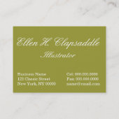 Clapsaddle: ハープを演奏する天使 名刺 (裏面)