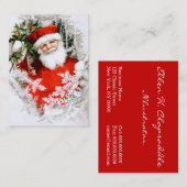 Clapsaddle: ヒイラギを持つサンタクロース 名刺 (正面/裏面)