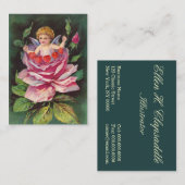 Clapsaddle: 花の天使は上がりました 名刺 (正面/裏面)