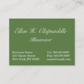 Clapsaddle: 鎌の月の2匹の天使 名刺 (裏面)