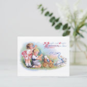 Clapsaddle: Children Playing with Bunny ポストカード (スタンド正面)