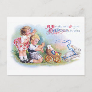 Clapsaddle: Children Playing with Bunny ポストカード