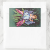 Clapsaddle: Flower Cherub Iris 長方形シール (バッグ)