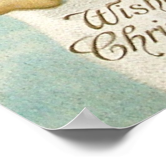 Clapsaddle: Snowman with Angel Girl ポスター (角)