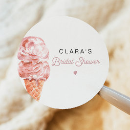 CLARA レトロ アイスクリーム ブラッシュ ブライダルシャワーフェイバーラベル ラウンドシール