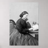 Clara Barton Reading Portrait - 1865 ポスター (正面)