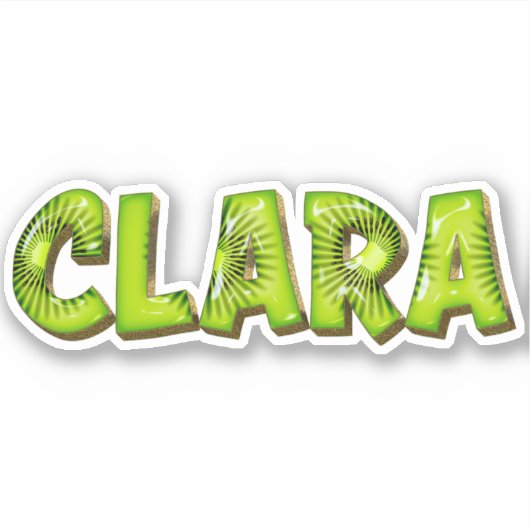 Clara Name Kiwi Design Aufkleber Sticker シール (正面)