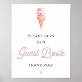 CLARA Retro Ice Cream Blush Sign Our Guestbook ポスター (正面)