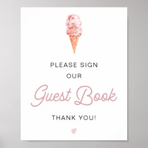 CLARA Retro Ice Cream Blush Sign Our Guestbook  ポスター