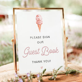 CLARA Retro Ice Cream Blush Sign Our Guestbook ポスター