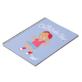 ClaraBelleの青い螺線形ノート- "JoJo" (青) ノートブック (左側)