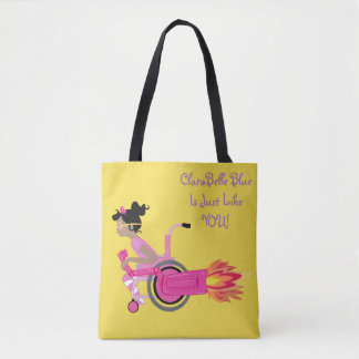 ClaraBelleの青く完全なトート-日光の黄色 トートバッグ
