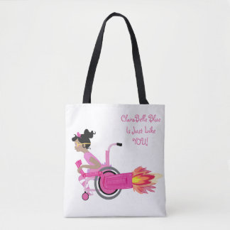 ClaraBelleの青く完全なトート-白 トートバッグ