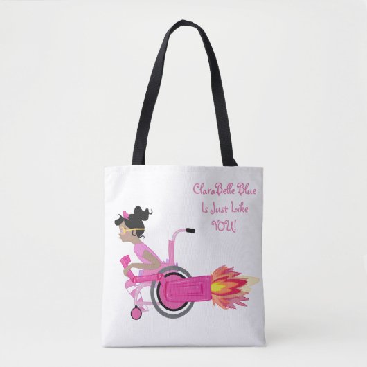 ClaraBelleの青く完全なトート-白 トートバッグ (正面)