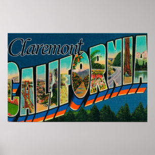 Claremont、カリフォルニア-大きい手紙場面 ポスター