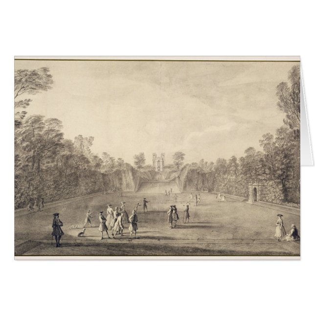 Claremont 1738年のボーリング・グリーン(版木、銅版、版画) (正面横)