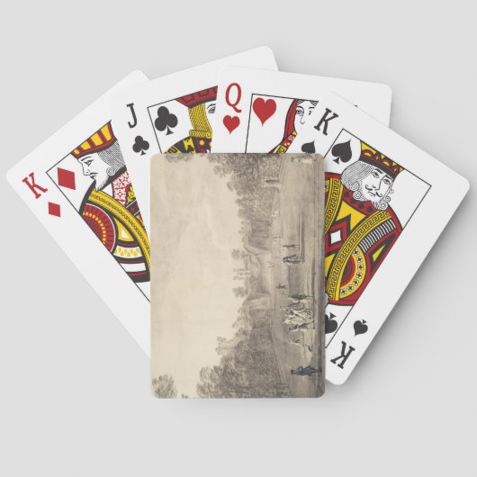 Claremont 1738年のボーリング・グリーン(版木、銅版、版画) トランプ (裏面)