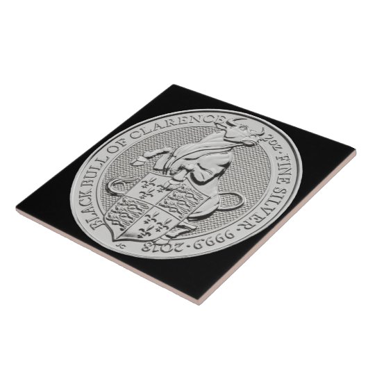 CLARENCEの硬貨の黒いBULL タイル (側面)