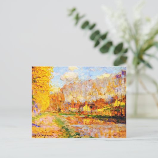 Clarence Gagnon art, Canal du Loing, Morett ポストカード (スタンド正面)