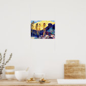 Clarence Gagnon art, Evening, Siena ポスター (キッチン)