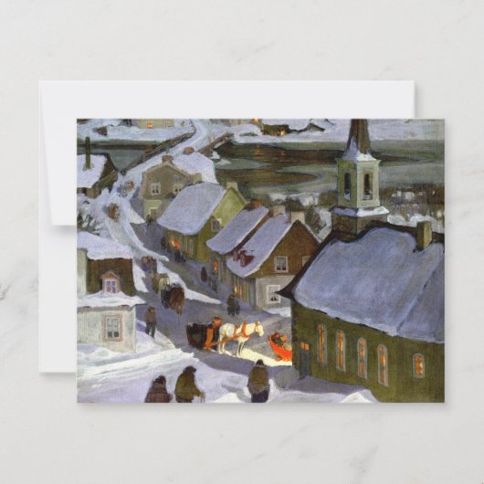 Clarence Gagnon - Midnight Mass Greeting Card カード (正面)