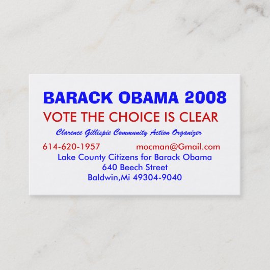 Clarence GillispieのコミュニティActi… -カスタマイズ 名刺 (正面)