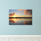 Clarence River Sunset in sepia 3パネル。 キャンバスプリント (インサイチュ (ウッドフロア))