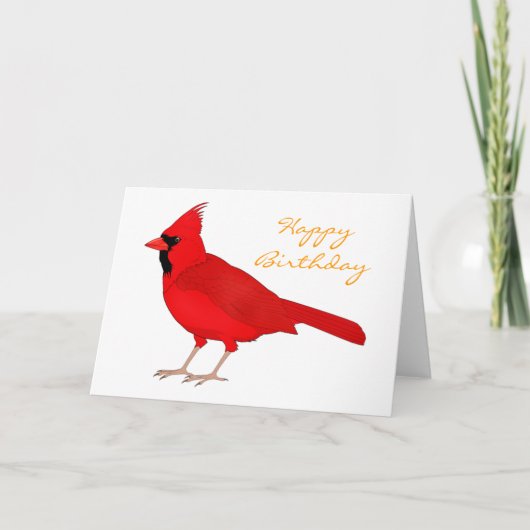 Claretの(鳥)ショウジョウコウカンチョウの誕生日 カード (正面)