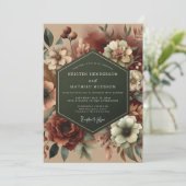 Claret Baroque Still Life Wedding 招待状 (スタンド正面)