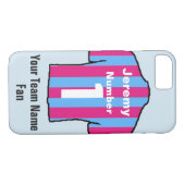 Claret & Blue Football Shirtの名カスタマイズ前とチーム Case-Mate iPhoneケース (裏面(横))