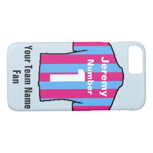 Claret & Blue Football Shirtの名カスタマイズ前とチーム Case-Mate iPhoneケース (裏面(横))