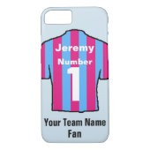 Claret & Blue Football Shirtの名カスタマイズ前とチーム Case-Mate iPhoneケース (裏面)