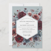 Claret Dutch Master Flora Wedding 招待状 (正面)