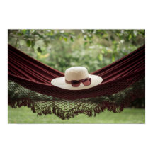 Claret Hammock Sun Hat Sunglassesポスター