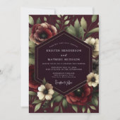Claret Renaissance Bloom Wedding 招待状 (正面)